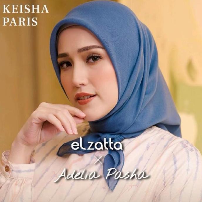Promo Elzatta Hijab Keisha paris x Adelia Pasha Seri 3  Segi empat polos  Square Kerudung Diskon