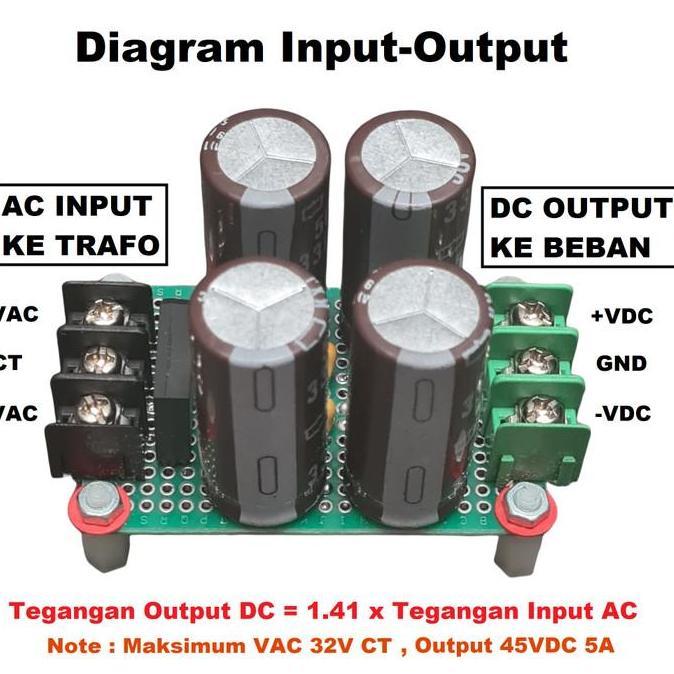 Ironday- Modul Trafo 5A Ct 12V-32V, Adaptor Power Supply Rectifier Filter Ac-Dc
