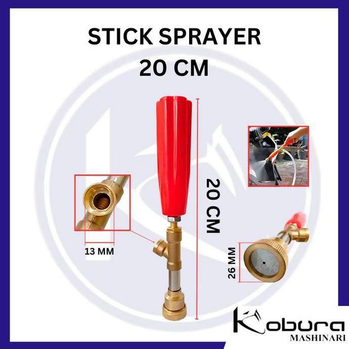 Stick Gun 20 CM Power Sprayer Untuk Semprotan Air Stik Sprayer Oren Lurus Gagang Semprotan Cuci Kend
