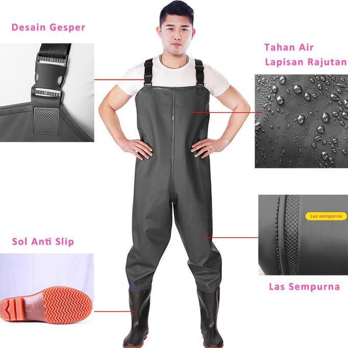 Kets- Sepatu Karet Bot Air Celana Wader Hujan Jumpsuit Celana Safety Petani