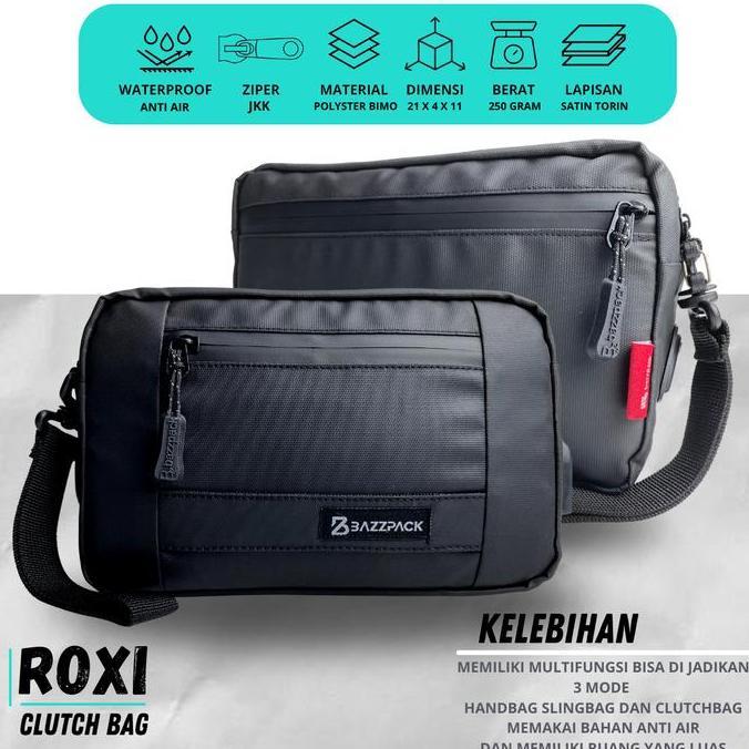 Backpack- Bazzpack - Roxi Slingbag Clutchbag Handbag 3 In 1 Waterproof