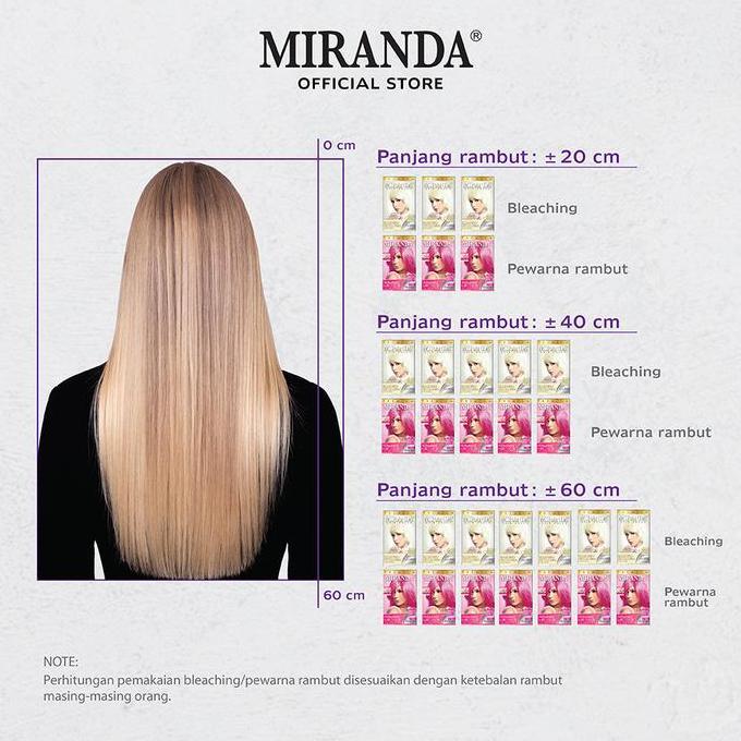 Styling- [2Pcs] Miranda Paket Cat Rambut Mc6 Bleaching + Hair Color Varian Mc2 Blue | Mc5 Pink | Mc9