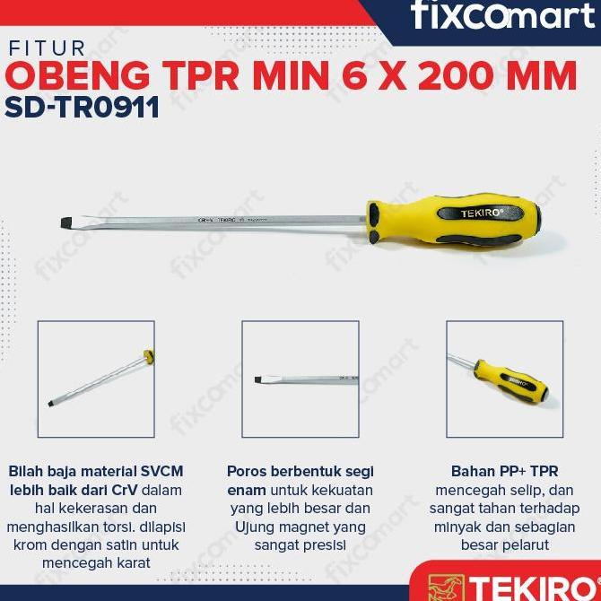 Momenttix- Tekiro Obeng Tpr (-) 6 X 200 Mm / Tekiro Obeng Minus