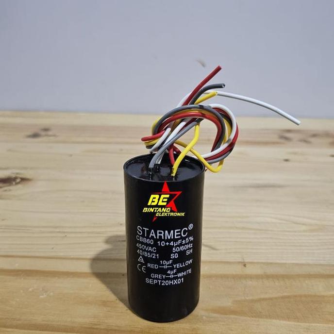 Lansungkirim- Kapasitor Mesin Cuci 4 + 10 Uf Smc Capasitor 4+10Uf 10-4 Mikro Farad
