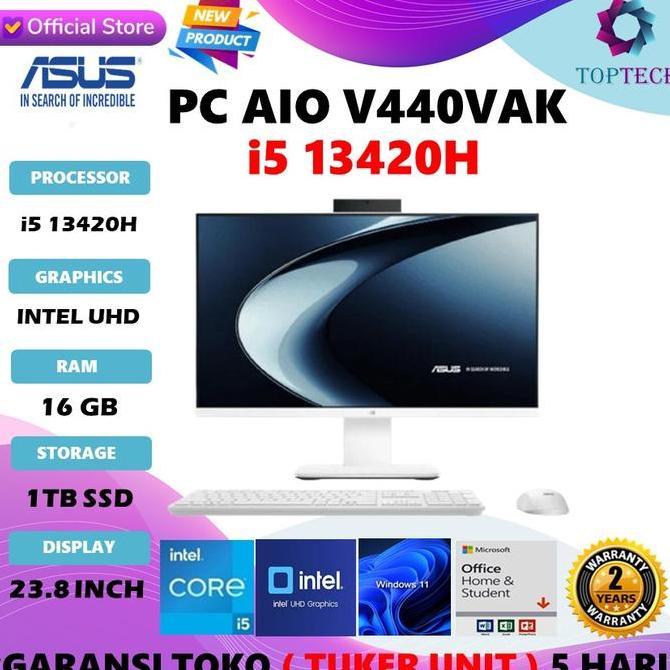 REBAPIN - ASUS PC AIO | PC DESKTOP ALL IN ONE V440VAK I5 13420H 16GB 1TB SSD 23.8FHD W11 OHS