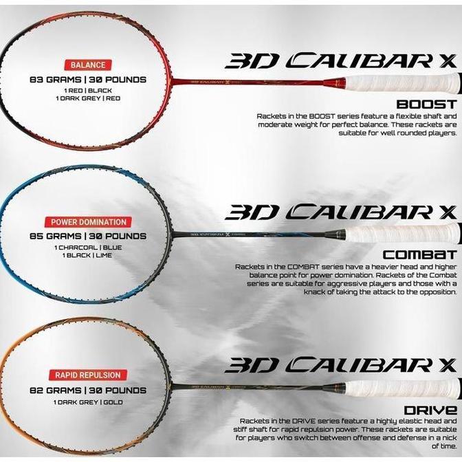 Promo Raket lining 3D CALIBAR X CALIBAR / BOOST / DRIVE ORIGINAL Diskon