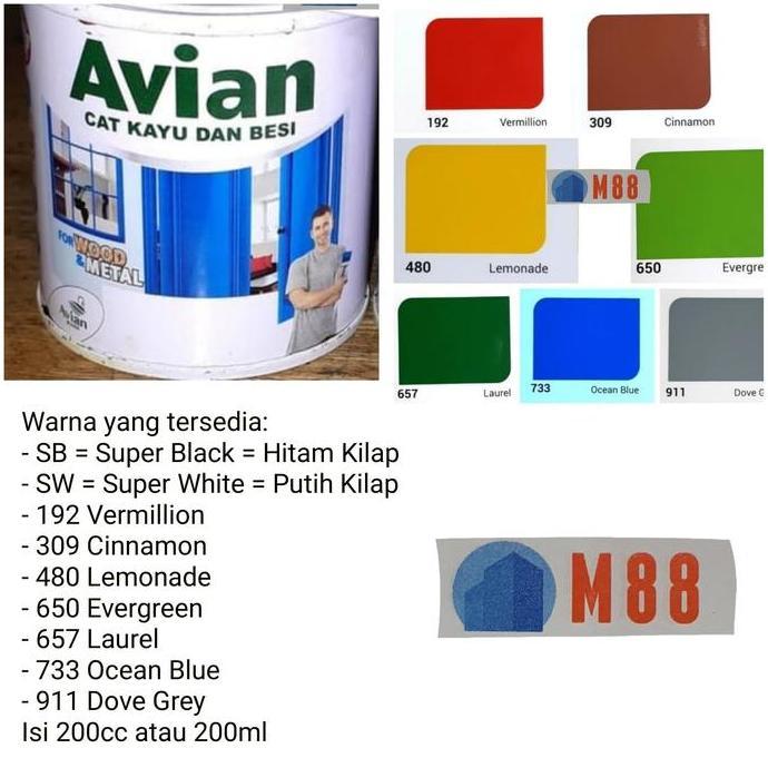 Cat- Avian Cat Kayu Besi 200 Cc - Aneka Warna 200Cc 200Ml Ml Kaleng Kecil