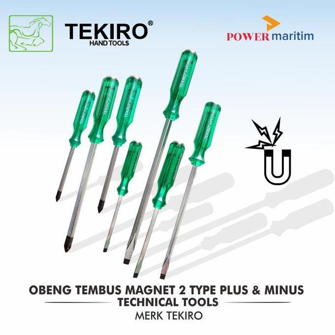 TERMURAH - Tekiro Obeng Tembus 1 Set 7 Pcs Hijau SD-GT0932