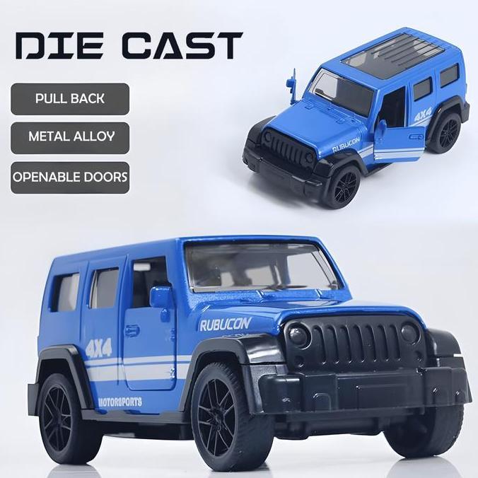 Kitwill- 11 Cm Skala 1:43 Miniatur Diecast Alloy Mobil Pull Back Brabus Hummer Rubicon Wrangler Main