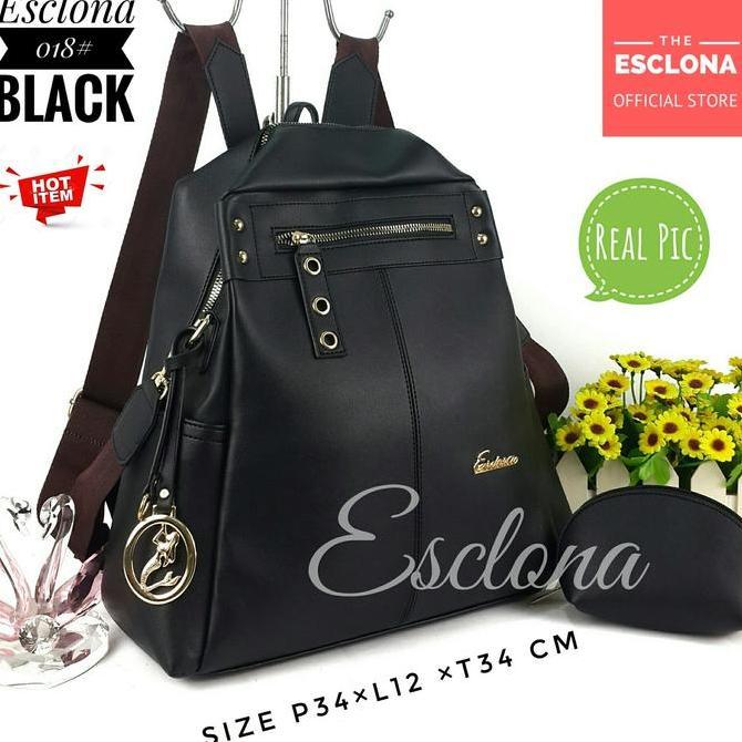 geosalman88 - esclona tas wanita ransel original e018 tas punggung laptop tas kantor gendong kantor 