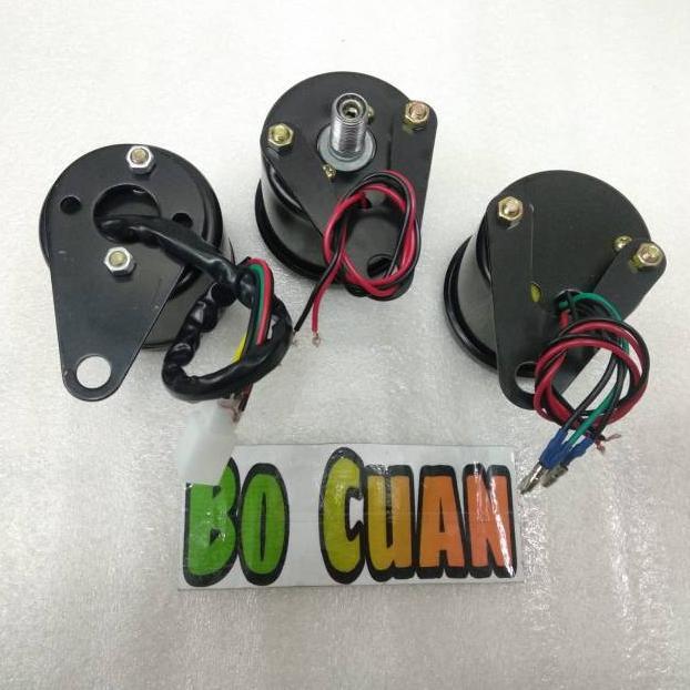 Termurah  Speedometer Rpm Amper Bensin Bulat Hitam Spidometer Spido Custom Speedo Spido Motor Univer