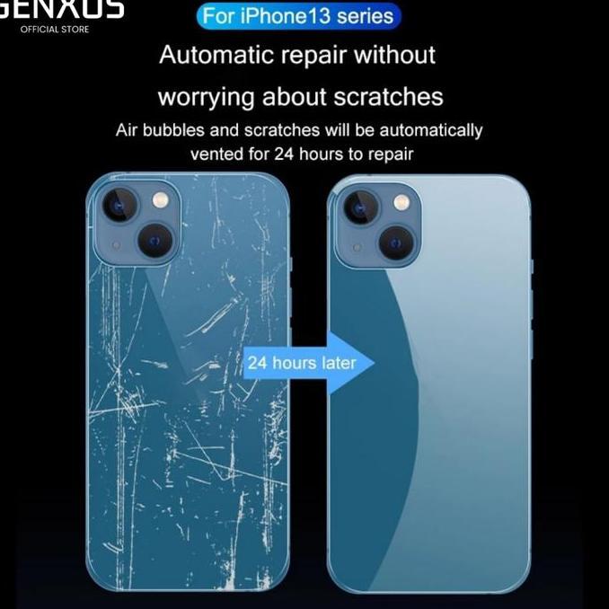 Genxus Anti Gores Belakang iPhone Back Tempered Glass for iPhone 15 PRO Clear 9H Full Cover Pelindun