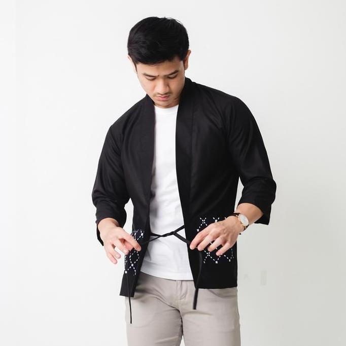 Boywings- D'Gawan Outer Batik Pria  Hako Kimono Army Baju Motif Panjang Katun Tebal Bisa Cod