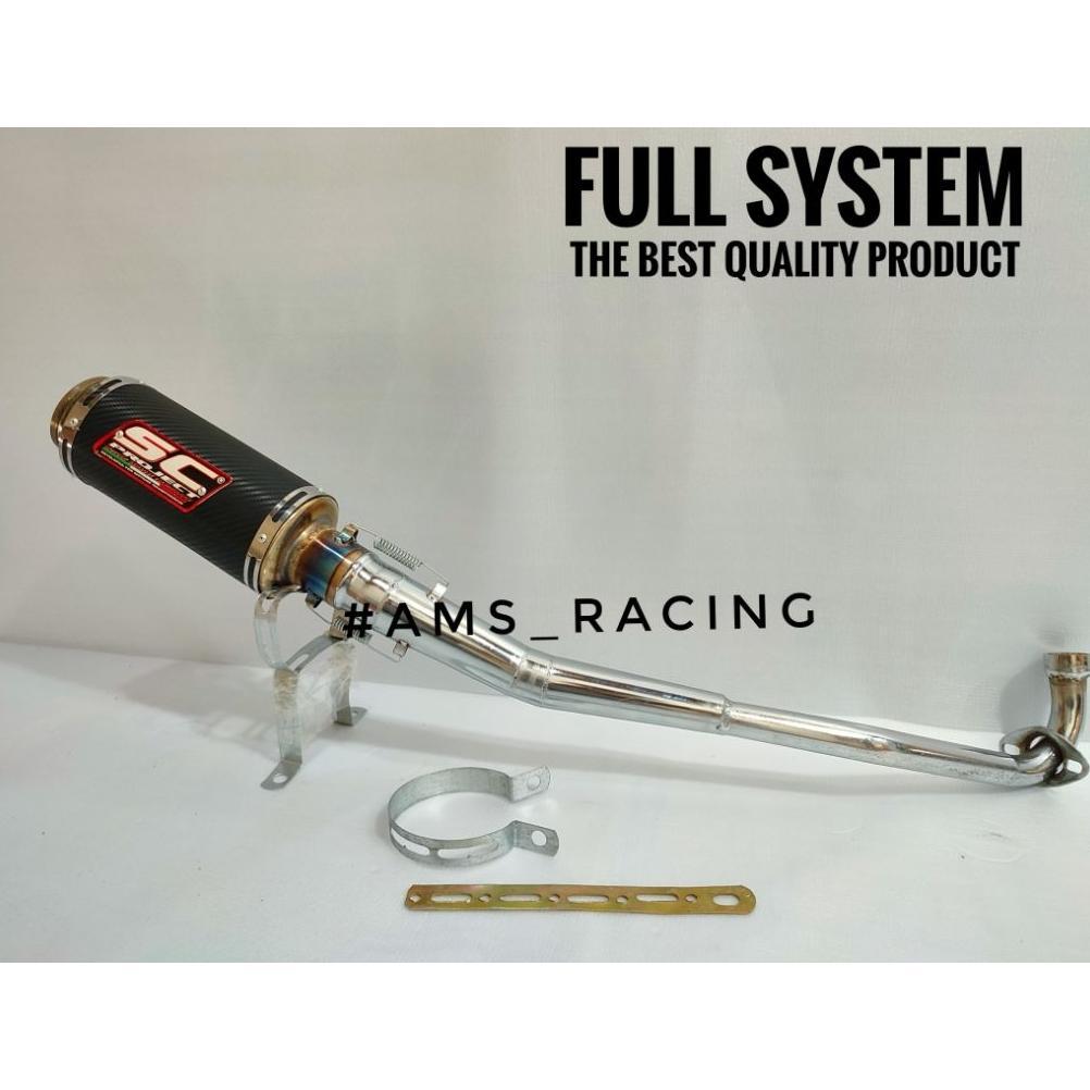 Berkualitas Knalpot Racing Sc Karbon All Bebek Supra X 110/125/Blade/Revo/Kharisma/Jupiter/Shogun/Sm