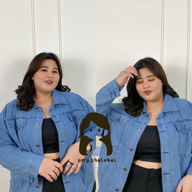 PROMO TERBARU Karin Jacket Jeans - Super Jumbo | Jaket Jeans Jumbo | Denim Jacket Jumbo | Jaket Big 