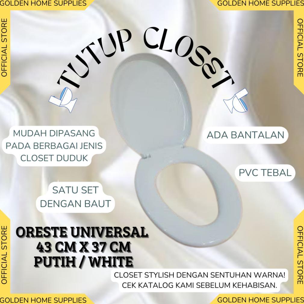 1 Set Tutup Kloset Oreste Duduk Universal / Warna Putih Biru Hijau Pink Maroon / Pvc Tebal / Toto