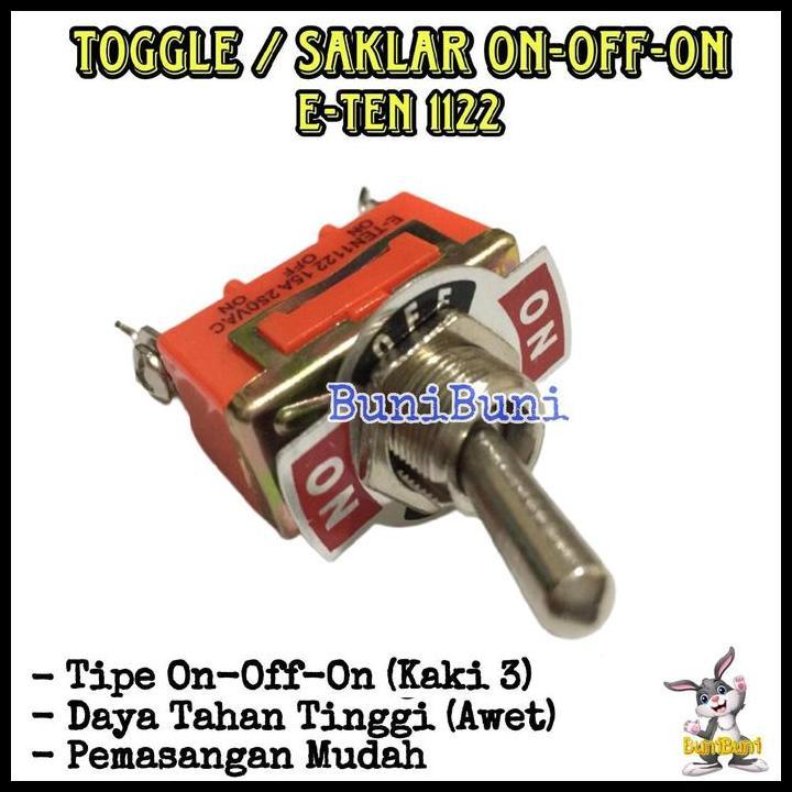 TERBARU TOGGLE ON OFF ON 1122 KAKI 3 / SAKLAR SWITCH TOGEL ON OFF ON 3 PIN KAKI UNIVERSAL UNTUK MOTO
