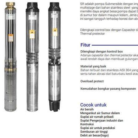 :=:=:=:=] INOTO 4SRM 1010 2hp kabel pendek pompa air submersible