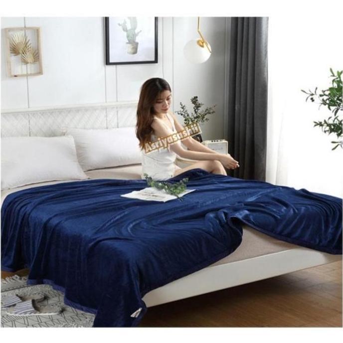 Instancodbisa- Selimut Polos Tebal Super Lembut 150X200 Impor Termurah Terlaris