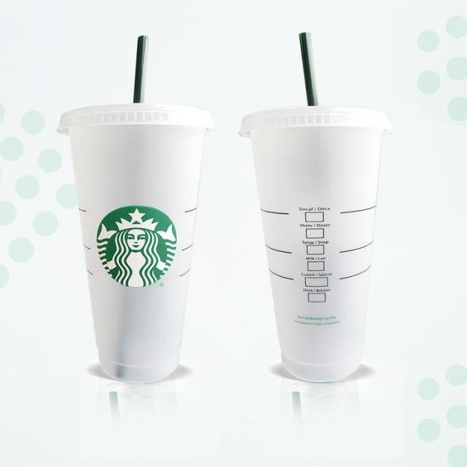 Bestone- Reusable Tumbler Starbucks Coffee Original Cup Venti 24oz+Sedotan