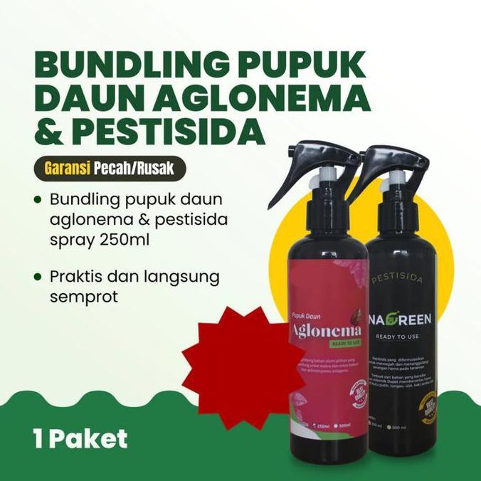 Indah- Bundling Hemat Pupuk Aglonema 250Ml+Pestisida 250Ml Berkualitas Daun Tanaman
