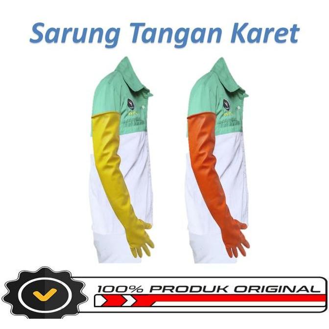 Bersihyuk- Sarung Tangan Karet Safety Panjang 56Cm Sarung Tangan Karet Latex Tebal Harga Perpasang
