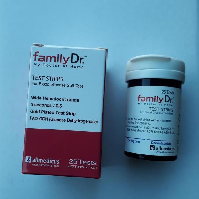 Test Strip glucose Family dr Stik gula darah gds familyDr. isi 25pcs