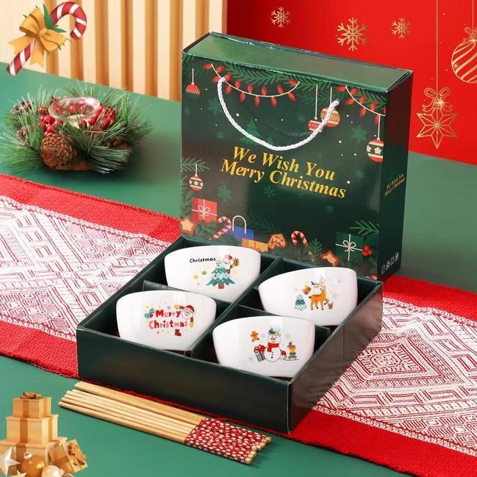Instancodbisa- Aveline Hampers Christmas Mangkok Set Premium/Christmas Gift Bowl Set