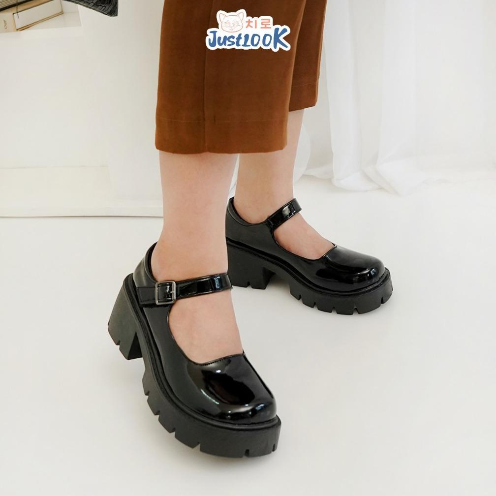 official justlook jeongyeon sepatu docmart wanita - loafers wanita