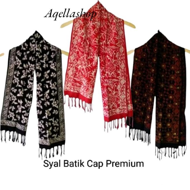 SYAL BATIK CAP PREMIUM RUMBAI-SCARF LEHER