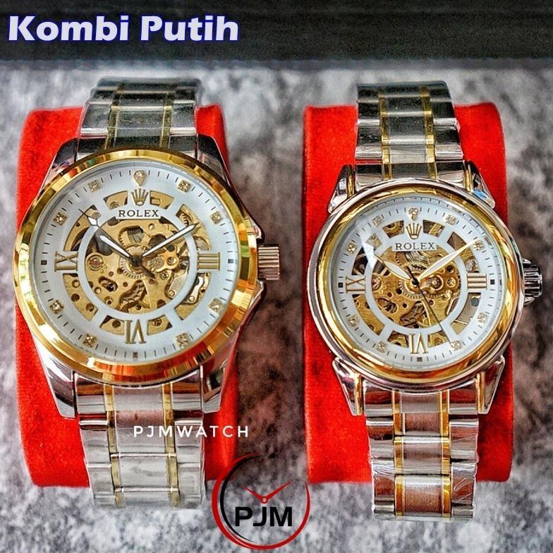 PROMO Jam COUPLE OTOMATIS ROLEX | TALI RANTAI ROMAWI JAM AUTOMATIC Pasangan Pria Wanita