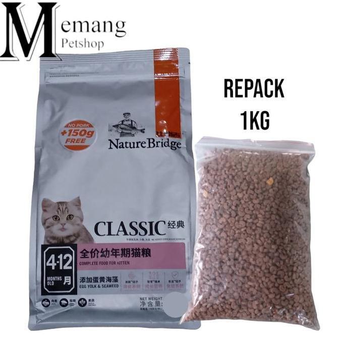 Nature Bridge Classic Kitten 1Kg Repack Makanan Anak Kucing