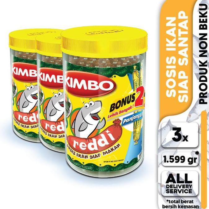 KIMBO Reddi Sosis Ikan Rasa Otak-otak Toples Triple Pack