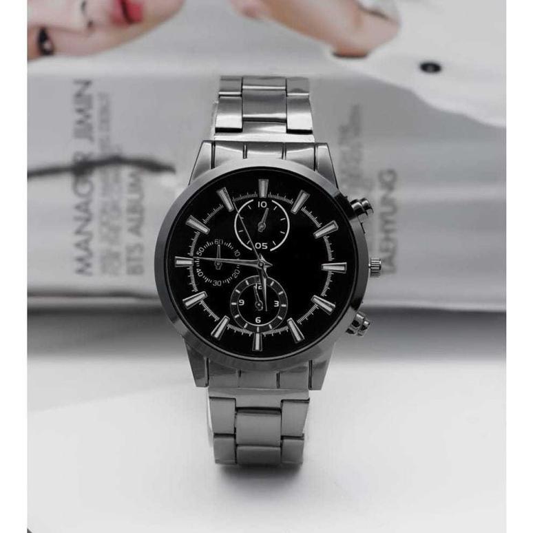 FAVORIT (Cod)Jam Tangan Couple Fashion Army Strap Rantai (Dikirim Jakarta)