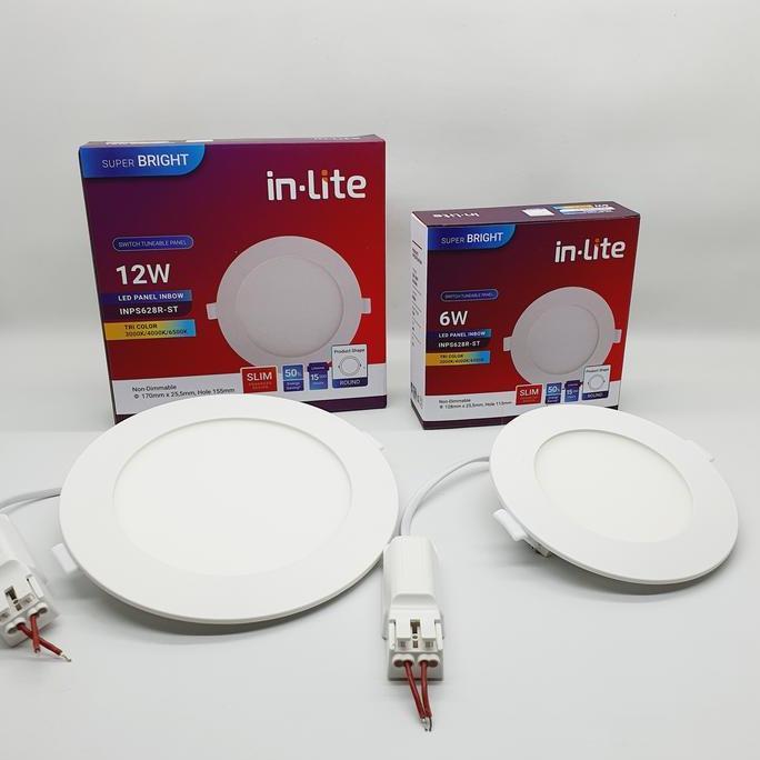 Lampu Downlight Led Inlite Tri Color Inbow 3000K/4000K/6500K INPS628ST