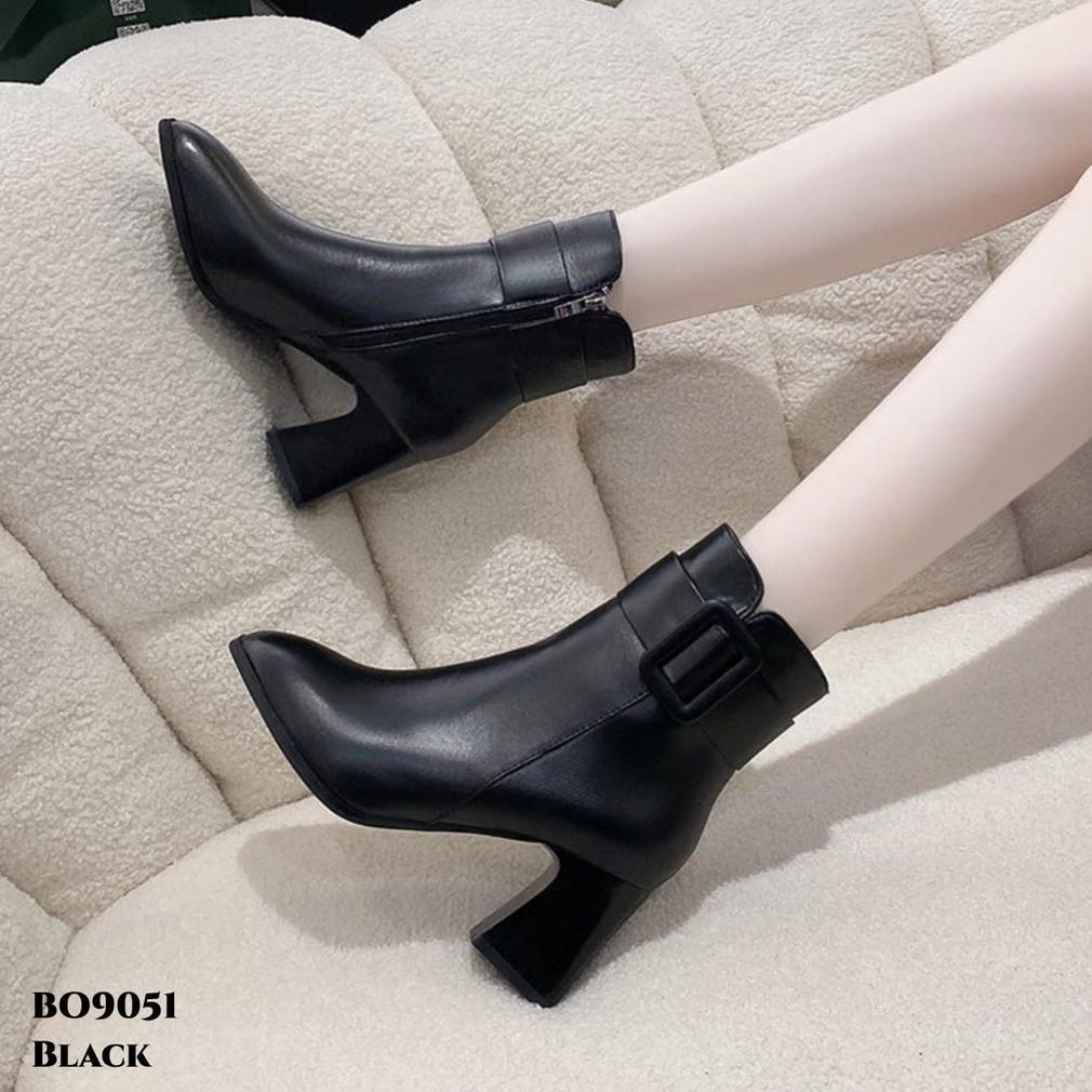 sale PRF Sepatu Boots Flat Korea BO9051 Heel 7cm PU
