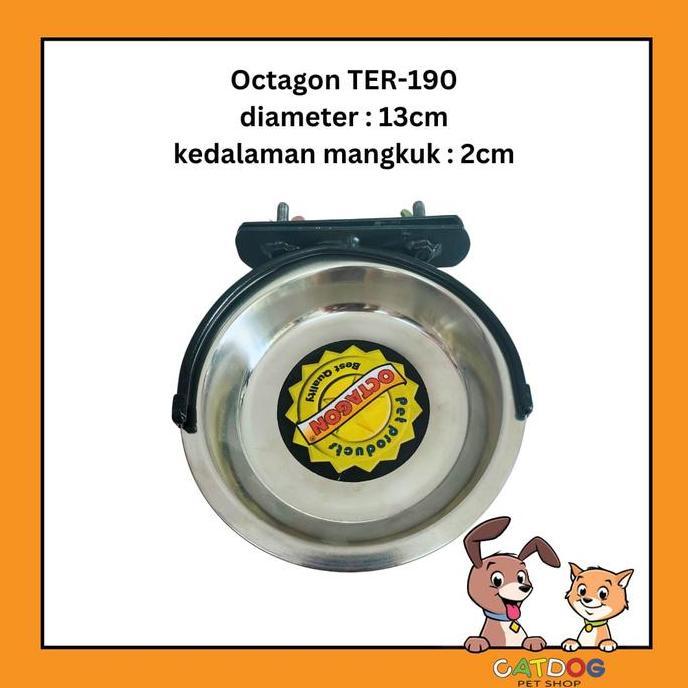 Tempat Makan Gantung Anjing & Kucing Stainless Octagon TER-190