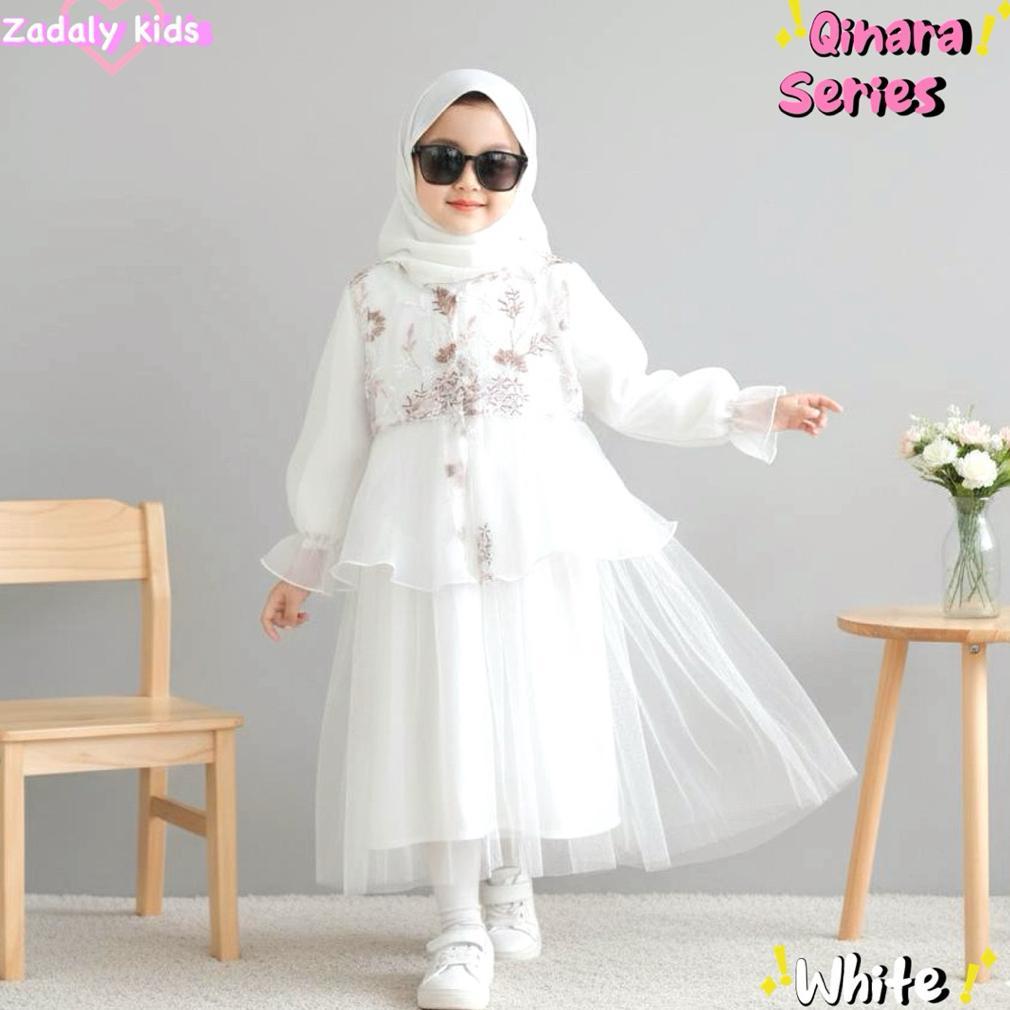 BEST SELLER QINARA SERIES,SET GAMIS ANAK + OUTER,GAUN ANAK LEBARAN MURAH,FASHION ANAK MUSLIMAH,GAMIS