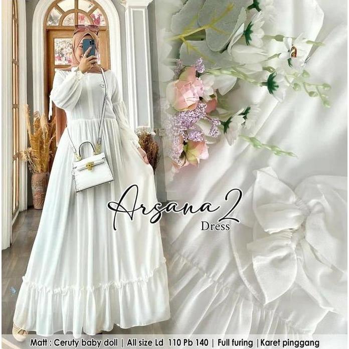 DE63 - Arsana Arsana Dress/ gamis ceruty / gamis ceruty babydoll / gamis ceruty polos / gamis ceruty
