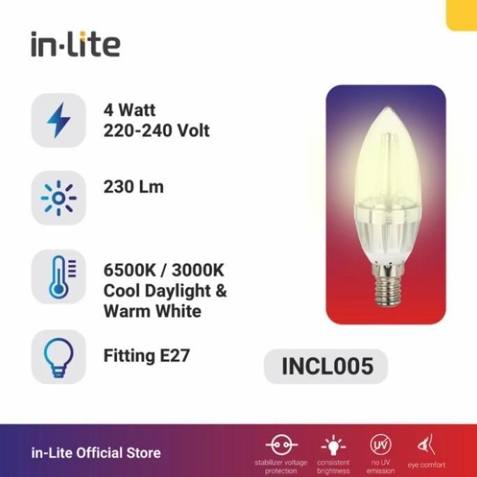 Lampu LED Candle In-Lite INCL003 4W E14 / E27