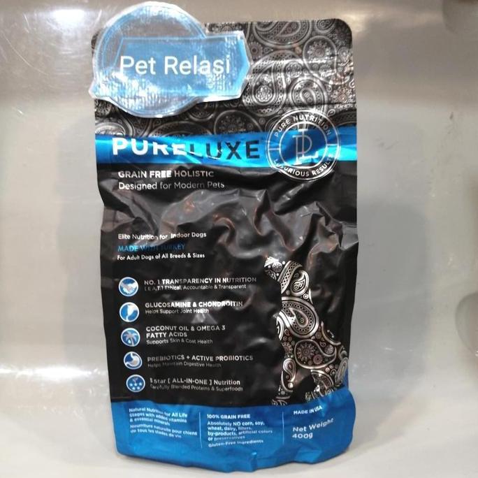 Dog Food Pureluxe Adult Dog Turkey All Breed 400gr