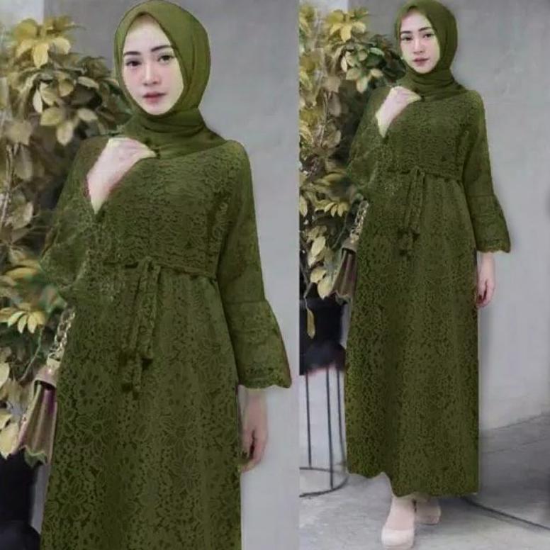 DISKON SIZE L XL XXL GAMIS BRUKAT YASINA / MAXI BRUKAT YASINA / BAJU MUSLIM JUMBO PESTA HAJATAN KOND