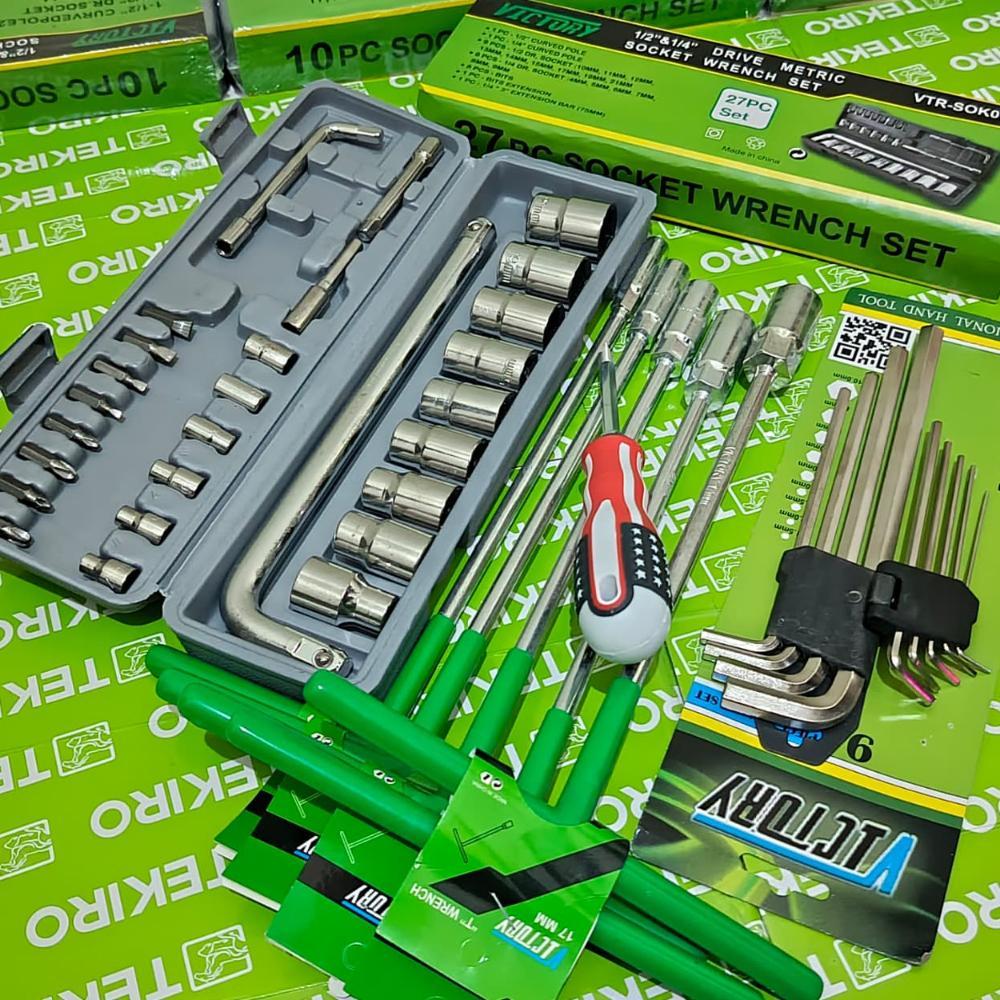 Berkualitas Promo Paket Kunci 1 Set Lengkap Kenmaster / Kunci Shock Seck Set 27 Pcs + Kunci T Set 5 