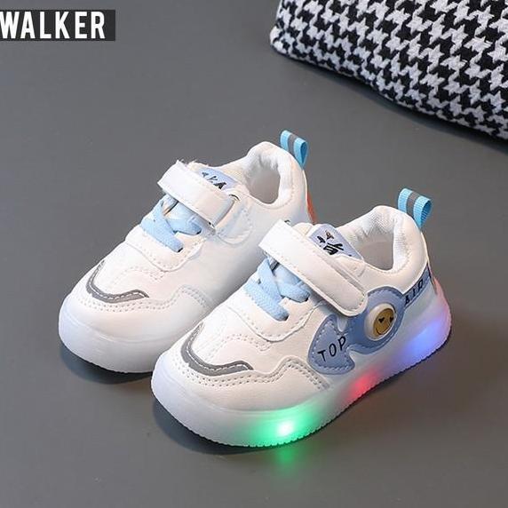Instancodbisa- Lkm455 Sepatu Sport Anak Unisex Casual Bayi Dengan Lampu Led Sekolah [1Kg 4Pc] Halomo