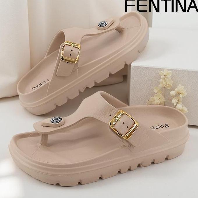 Terpopuler- Fenttina Sandal Jepit Wanita Sandal Wanita Kekinian Sandal Wanita Karet Jelly Tinggi