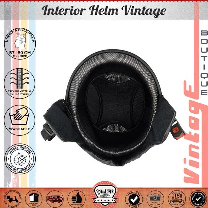 Cod,Bisa- Helm Vintage Chips Retro Cetok Setengah Kepala Dewasa Kaca Datar Jadul