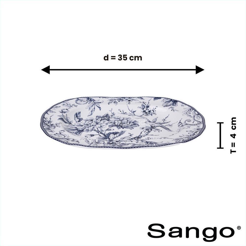 Viral  Sango Set Piring Makan Oval Adelaide Blue (Isi 1)