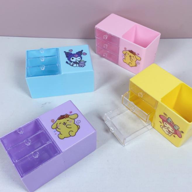 Disc Promo - 6401 Laci Kecil Motif Karakter Lucu / Kotak Organizer Mini Plastik / Laci Mini 3 Tingka