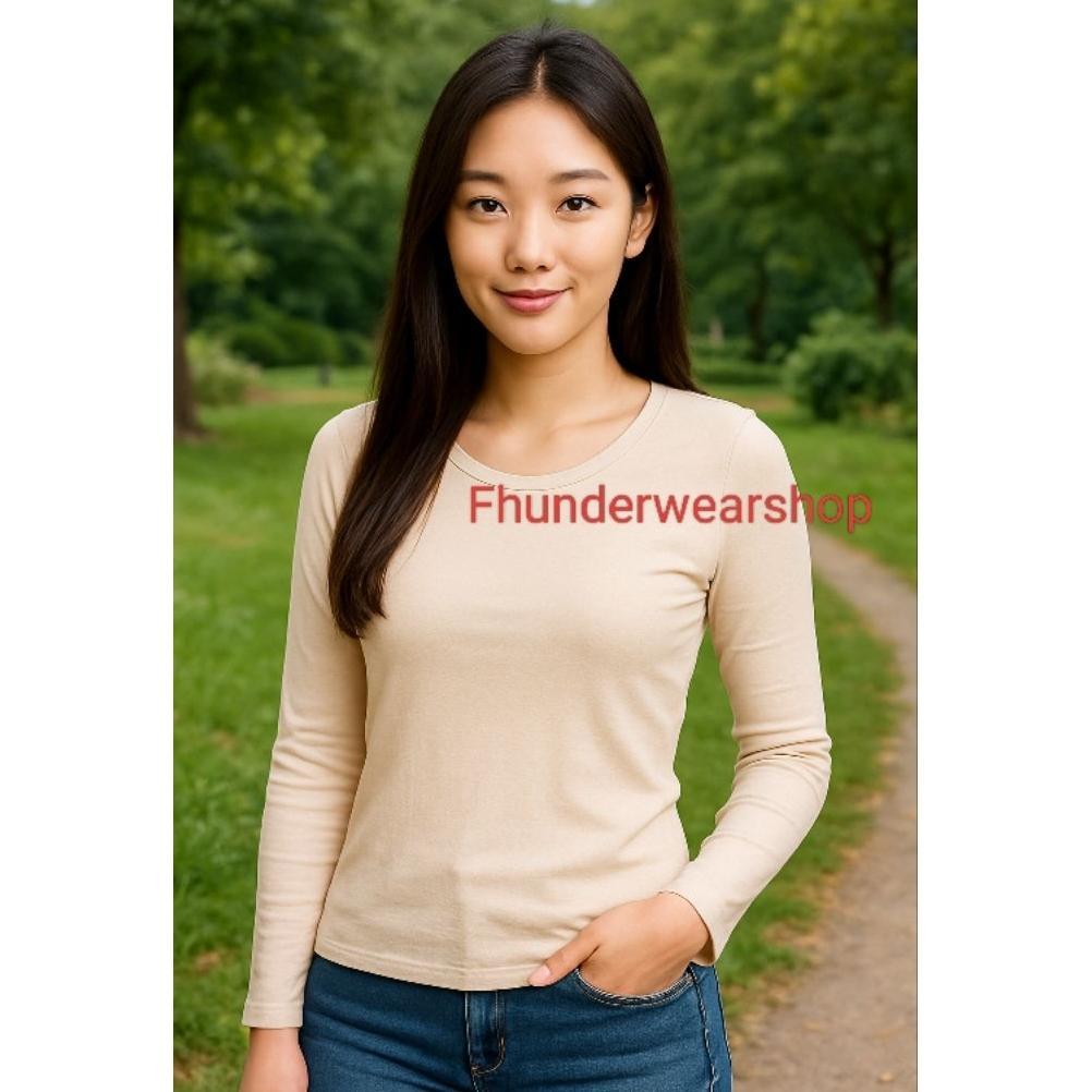 Premium Manset Lengan Panjang Wanita Kerah Oblong / Manset Dalaman Wanita Bahan Kaos/ Manset Kaos 30