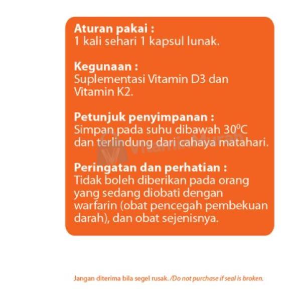 Fit- Ultigar Vitamin K2 D3 Suplemen Kesehatan Isi 30 Kapsul Lunak